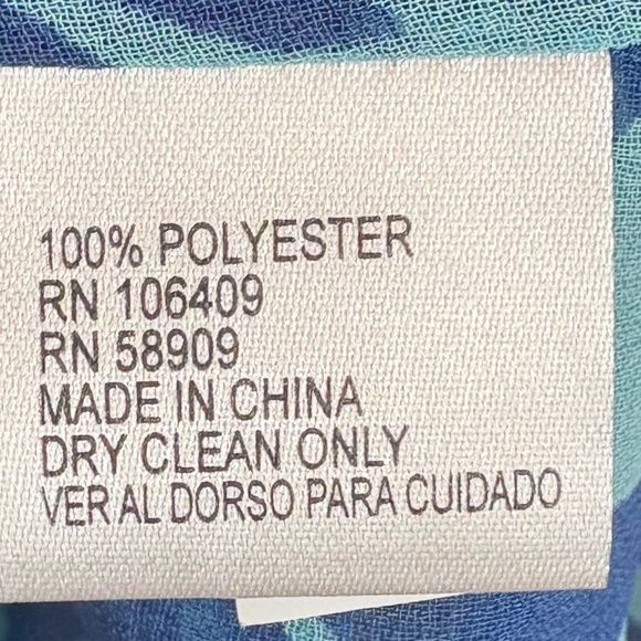 Antonio Melani Blue/Light Blue Sheer Long Sleeve Silver Button Up Blouse; Size M - Picture 8 of 8